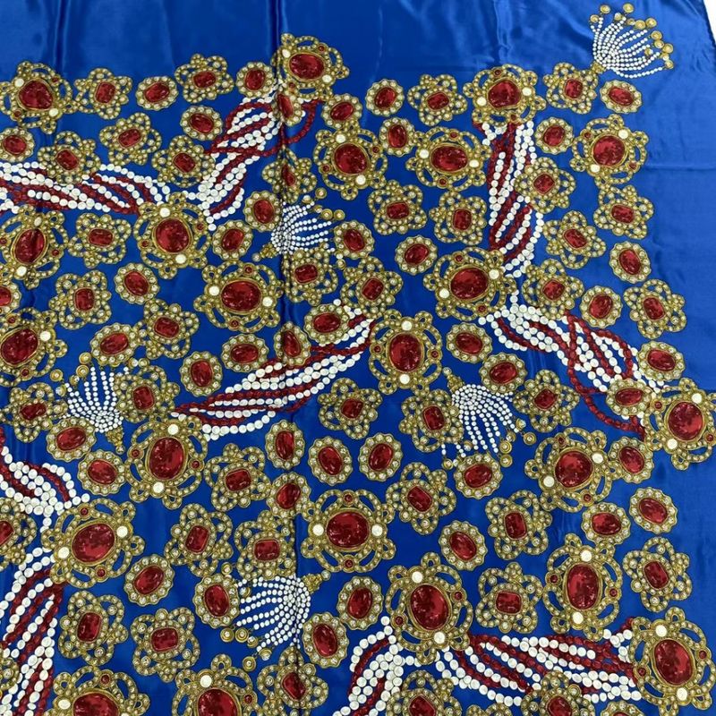 Chanel Extra Large 135x135cm (53.15in) Silk Scarf Jeweled Multicolor