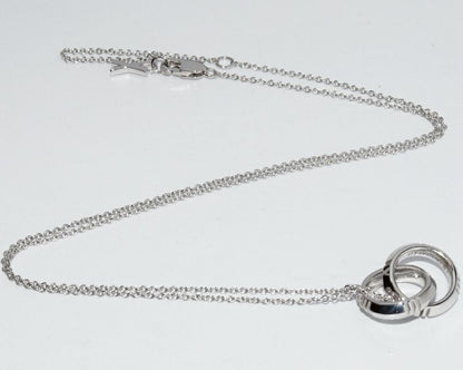 Tiffany & Co Pendant Necklace 18K White Gold Atlas X Closed Interlocking