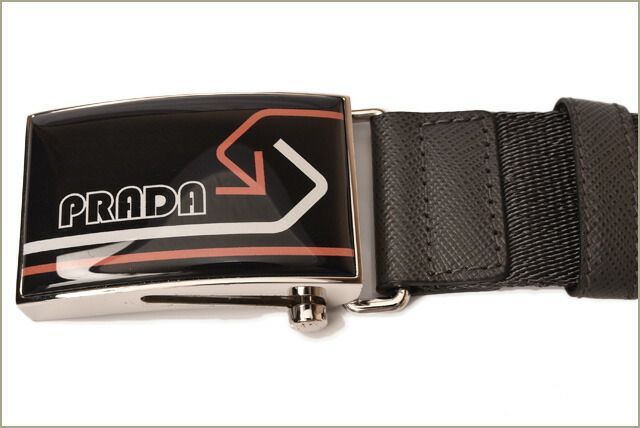 Prada Belt For Men And Women 2cn034 Nastro Nylon Canvas Grafitte Arancic Gray