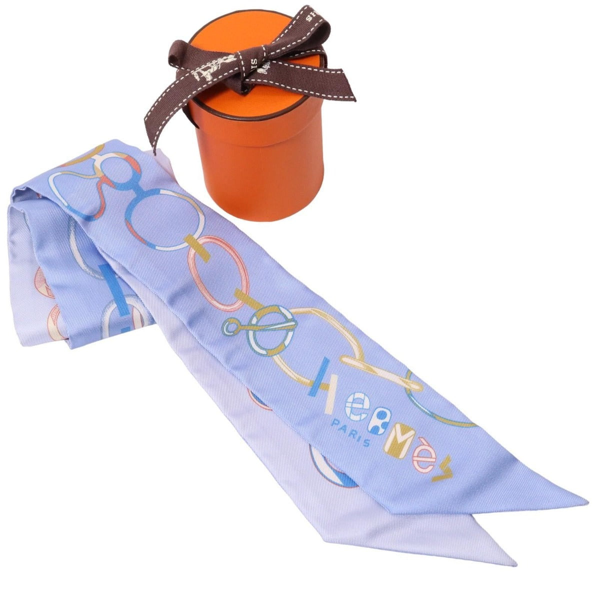 Hermes Blue Twilly Silk Scarf
