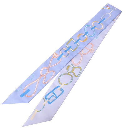 Hermes Blue Twilly Silk Scarf — view 2
