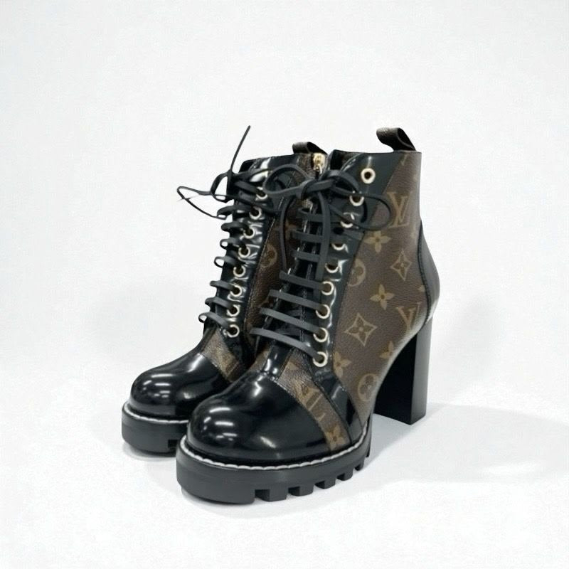 Louis Vuitton Star Trail Line Monogram Boots Short Shoes Leather Patent