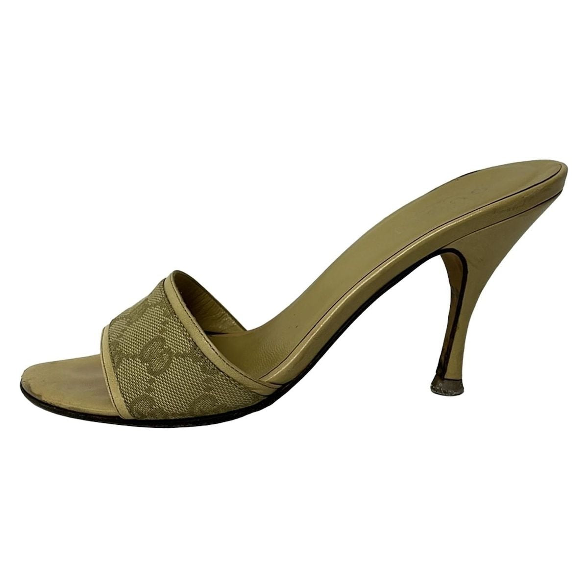 Gucci Mule 35.5 C Beige GG Pattern Leather