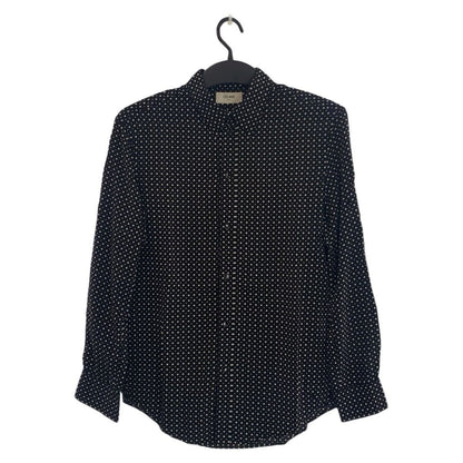Celine Dot Pattern 38 Black Rayon Long Sleeve Shirt Blouse