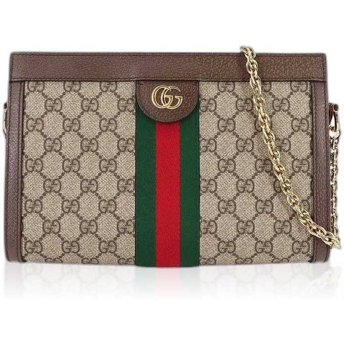 Gucci Ophidia Small Shoulder Bag GG Supreme Leather Beige Brown