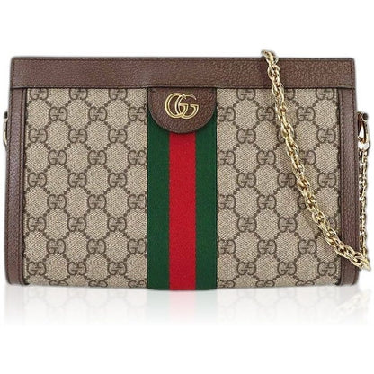 Gucci Ophidia Small Shoulder Bag GG Supreme Leather Beige Brown