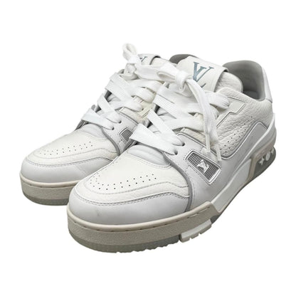 Louis Vuitton Sneakers Trainer 37 Leather LV logo Monogram Flower White