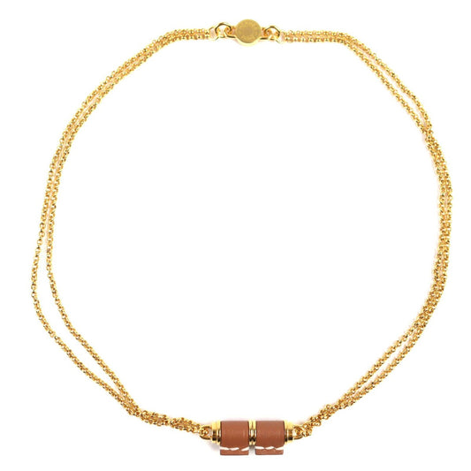Hermes Charnier PM Voswift Serie Gold Hardware Necklace Brown Box