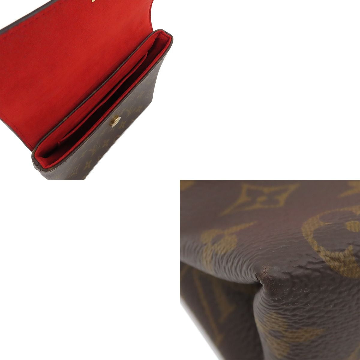 Louis Vuitton Locky BB Red Brown Monogram Canvas Leather 2-Way Shoulder Bag — view 6