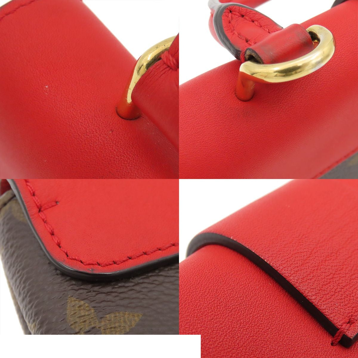 Louis Vuitton Locky BB Red Brown Monogram Canvas Leather 2-Way Shoulder Bag — view 7