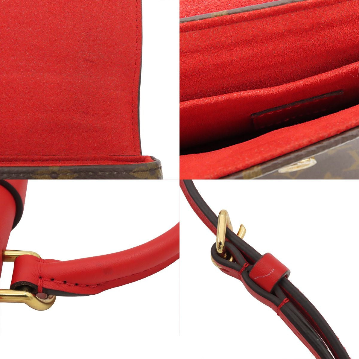 Louis Vuitton Locky BB Red Brown Monogram Canvas Leather 2-Way Shoulder Bag — view 8