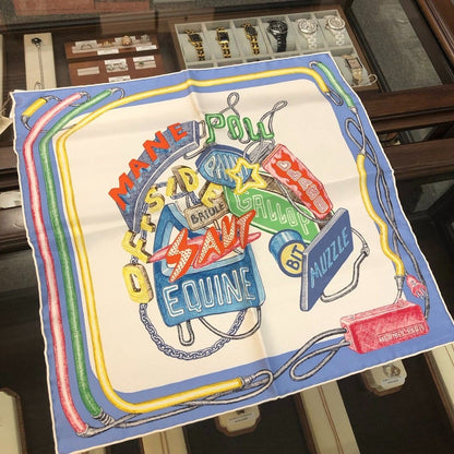 Hermes Carre 45 Gavroche Chevaloscope Neon Scarf — view 2