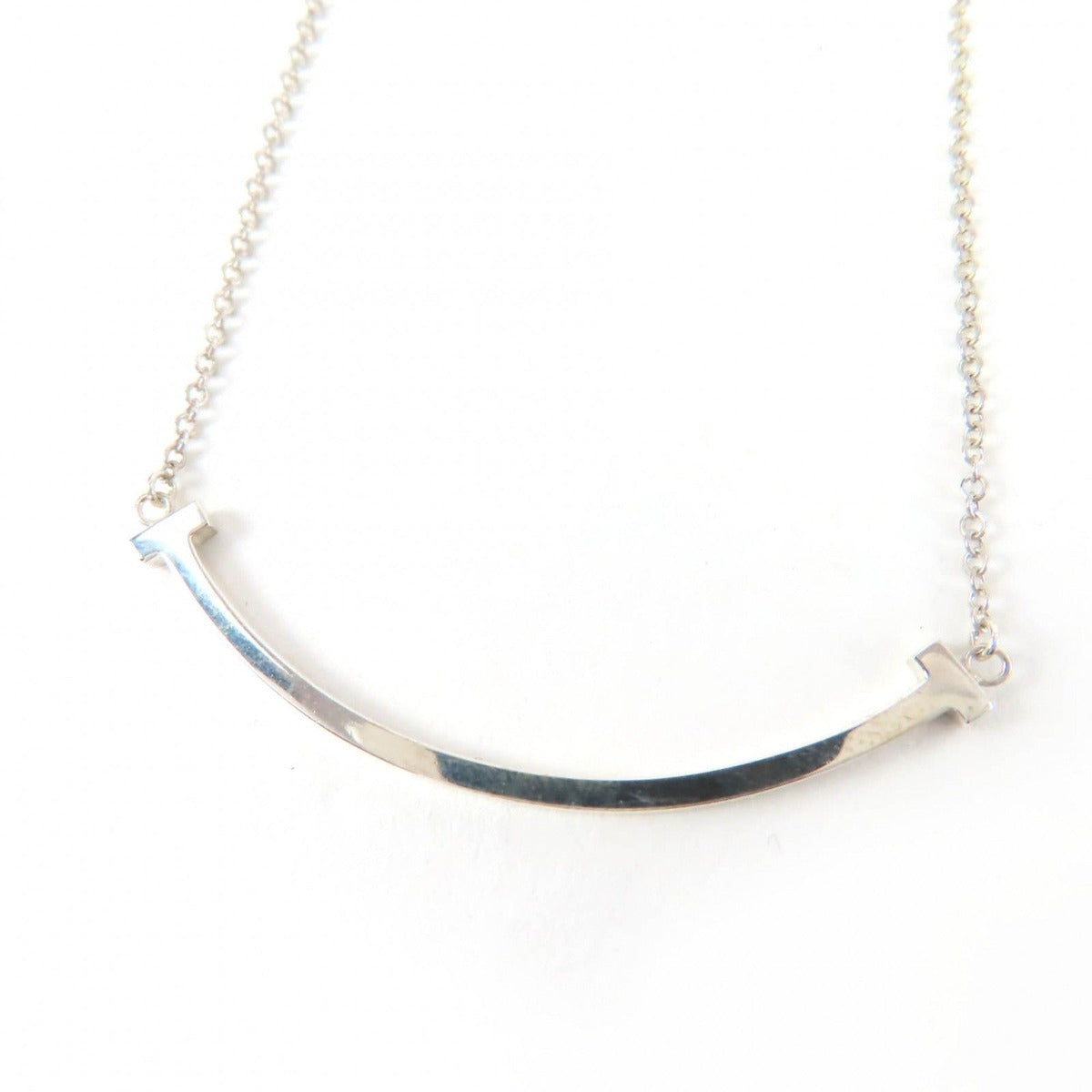 Tiffany & Co Cut Smile Pendant Small Necklace Silver Weight Handbag