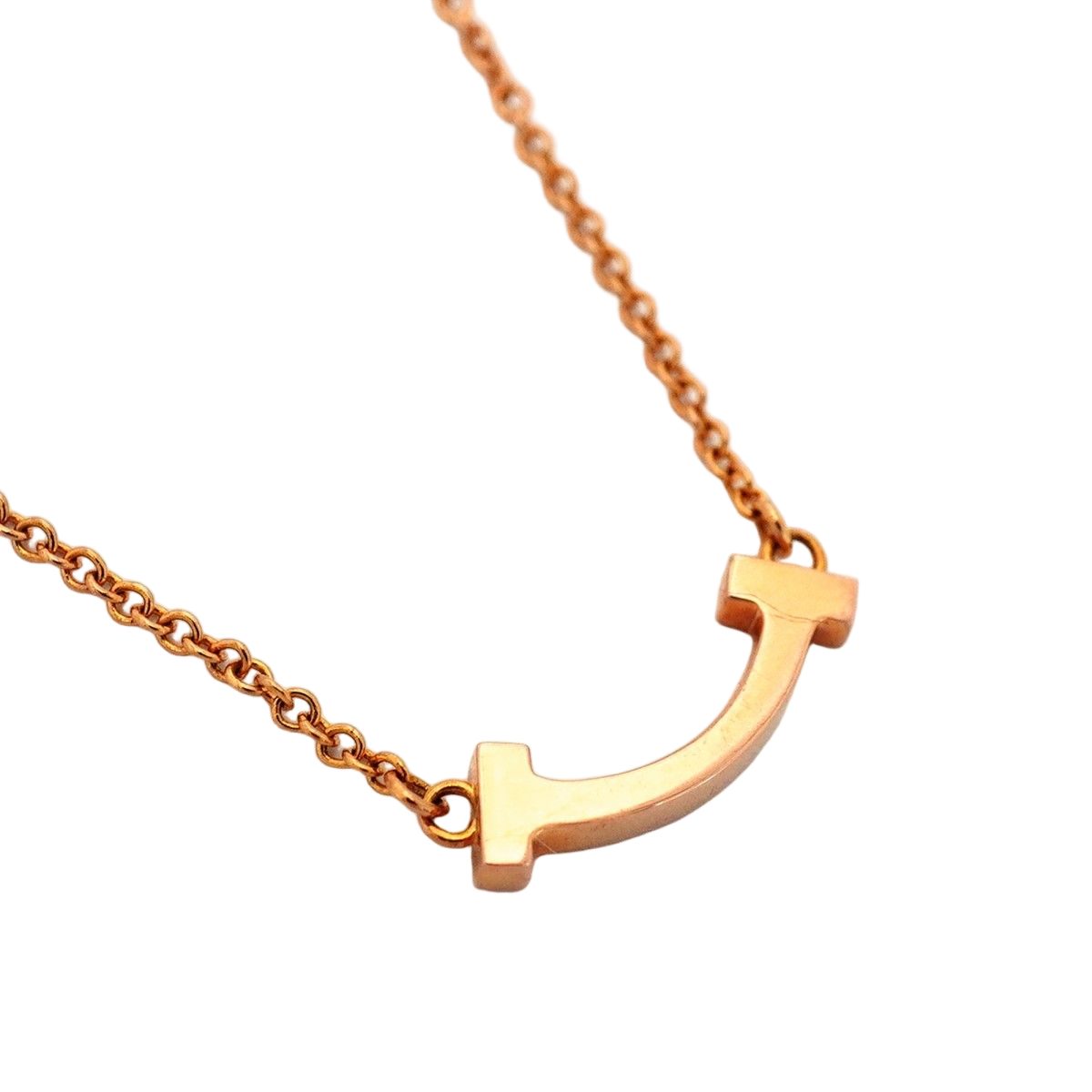 Tiffany & Co Necklace T-smile Mini 18k Pink Gold — view 2