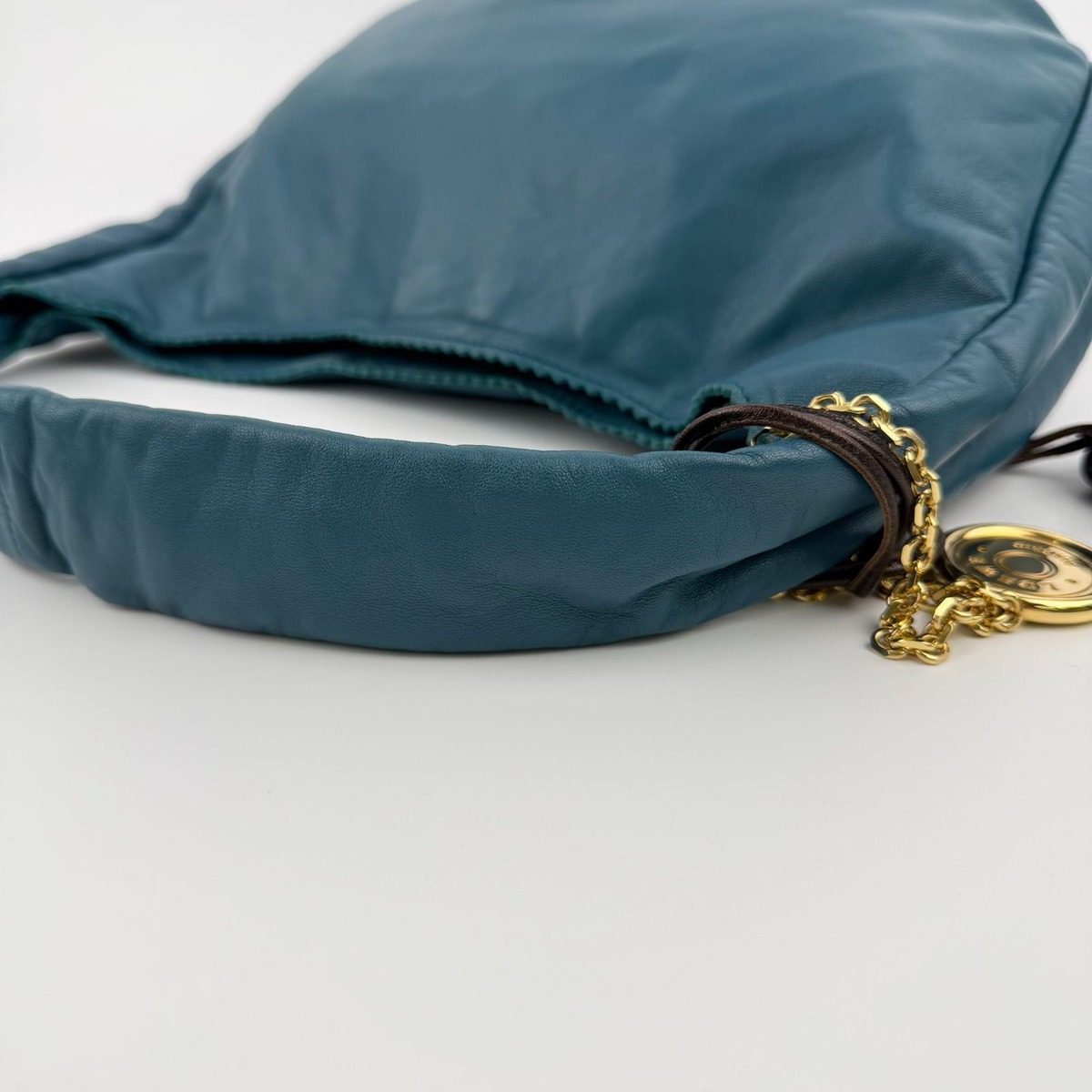 Loewe Anagram Nappa Shoulder Bag Blue Leather Vintage — view 13
