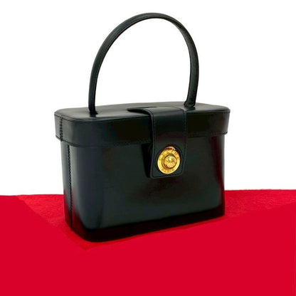 Celine Vintage Star Ball Hardware Leather Vanity Bag Handbag
