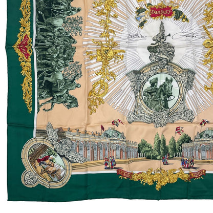 Hermes Scarf Silk Carre 90 Sanssoucy Palace Green — view 4