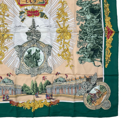 Hermes Scarf Silk Carre 90 Sanssoucy Palace Green — view 5