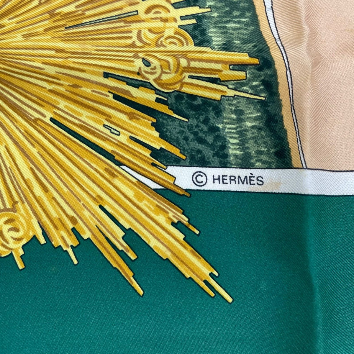 Hermes Scarf Silk Carre 90 Sanssoucy Palace Green — view 10