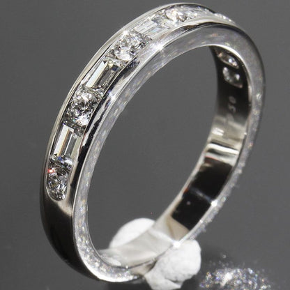 Tiffany & Co Half Eternity Diamond Ring No 10 Pt950 Box E1705