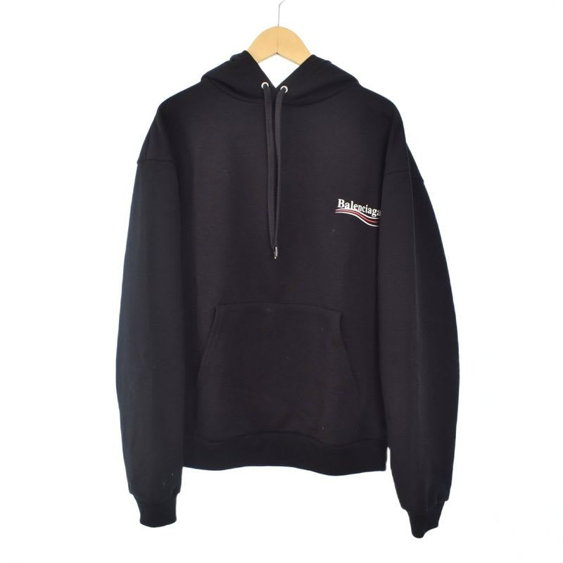 Balenciaga Hoodie Logo Print S Black AA