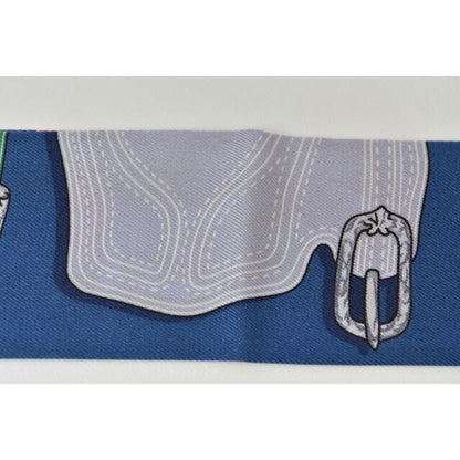 Hermes Twirly Scarf Silk Twill Belt Motif Blue Multi — view 6