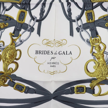 Hermes Carre 90 Brides de Gala Ceremony Bridle Silk Large Scarf Pink — view 7