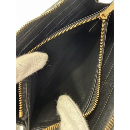 Bottega Veneta Cassette Zip Around Wallet Round Zip Leather Black Aa — view 8