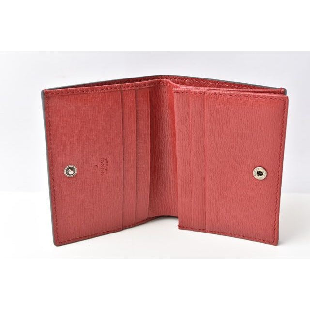 Gucci Mini Wallet Card Case Fold Blooms Flower Print Leather Cherry — view 2