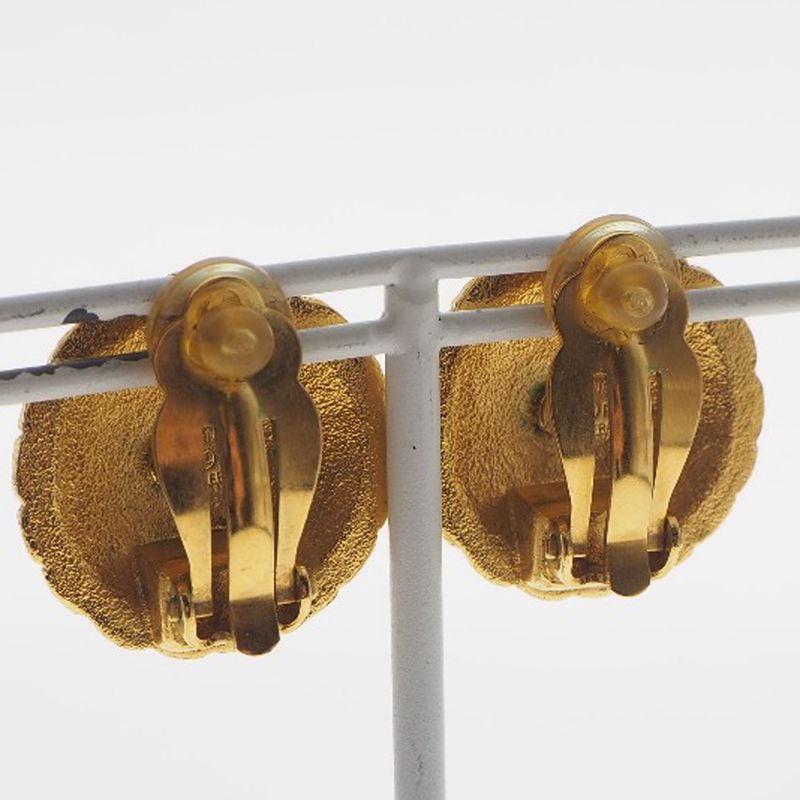 Chanel Coco Mark Vintage Gold Plated 97P Ladies 14.6g Earrings