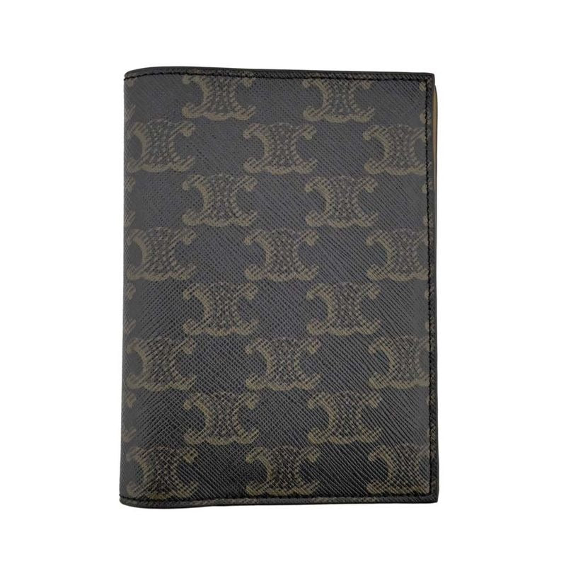 Celine Triomphe Passport Case Dark Brown Notebook Cover Accessories