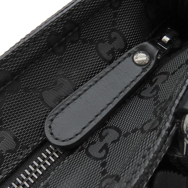 Gucci Shoulder Bag GG Imprime Shoulder Bag PVC Black Silver Hardware Black