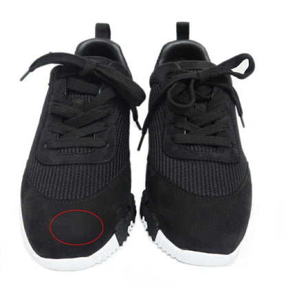 Hermes Bouncing Sneakers 37.5 Black Mesh Leather Shoes — view 3