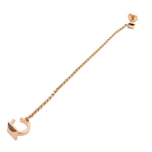 Hermes Clou d'H Chain Cuff Pink Gold 18K Right Ear Earrings — view 5