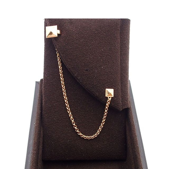 Hermes Clou d'H Chain Cuff Pink Gold 18K Right Ear Earrings