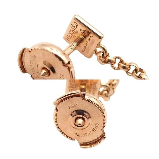 Hermes Clou d'H Chain Cuff Pink Gold 18K Right Ear Earrings — view 8