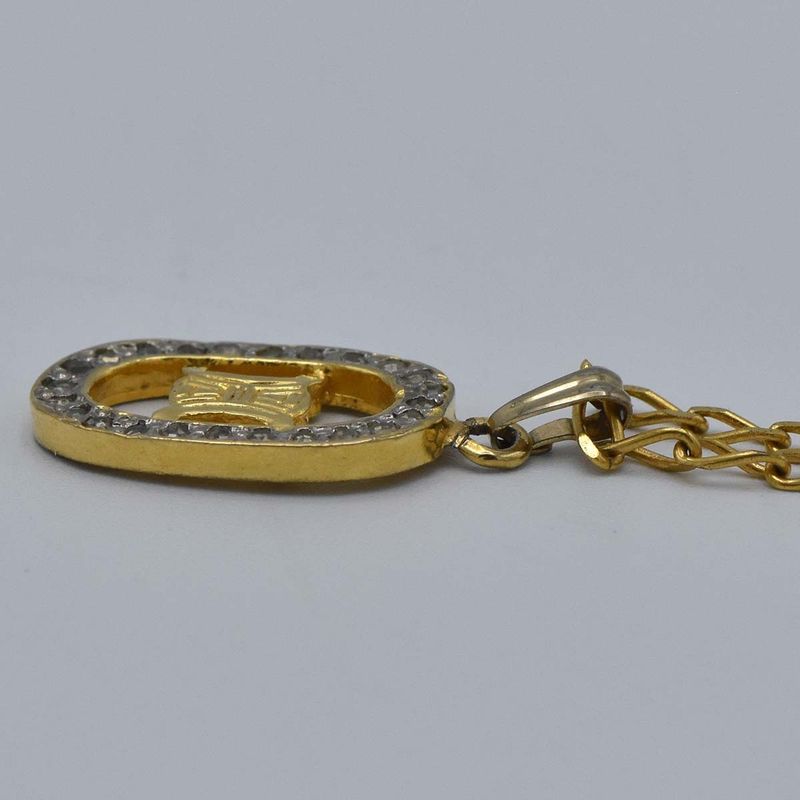 Celine Necklace Macadam Rhinestone GP Approx 5.2g Accessories H2158