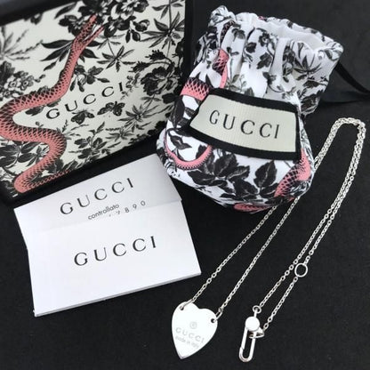Gucci Logo Necklace Silver