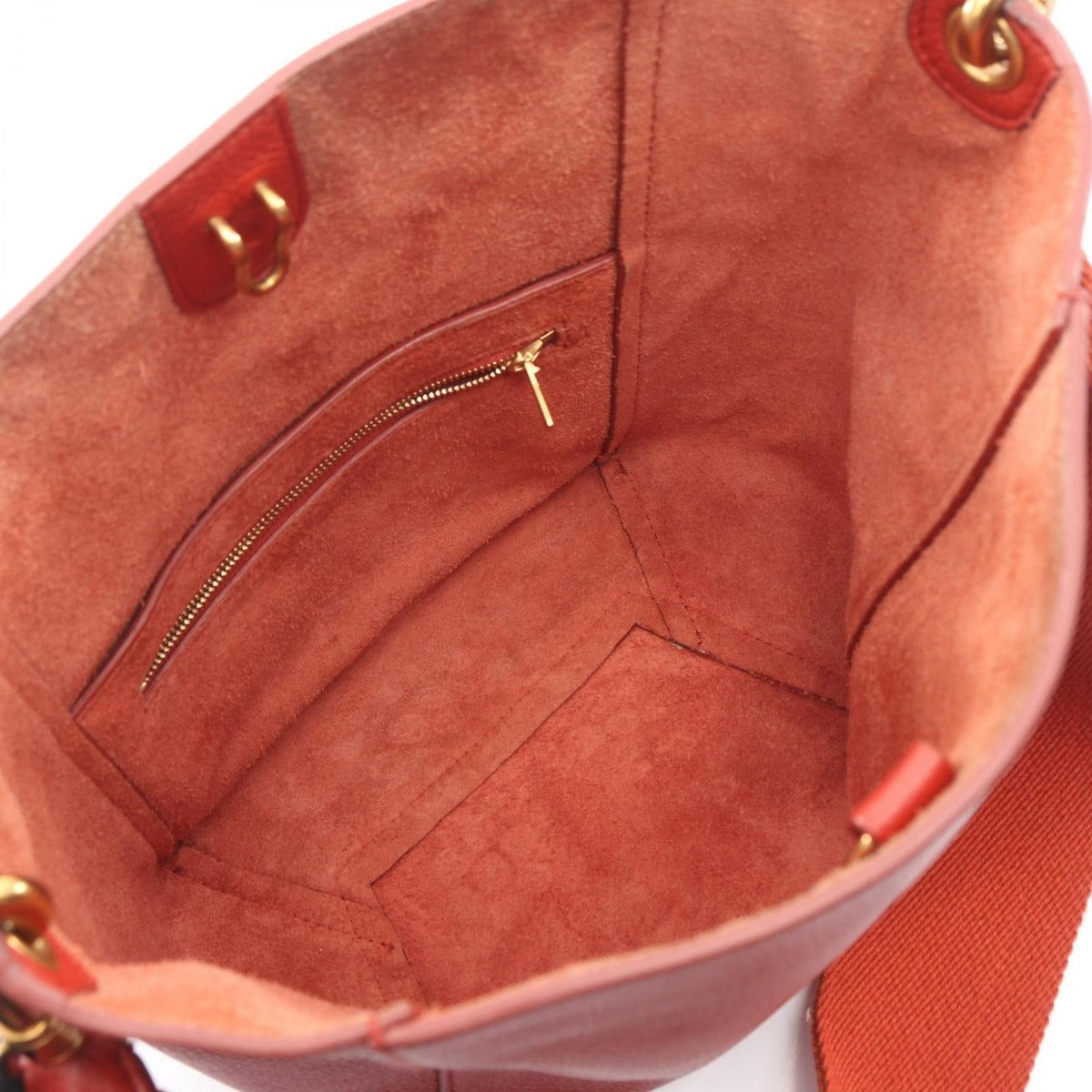 Celine Shoulder Bag Sangle Bucket Small Orange Leather — view 3