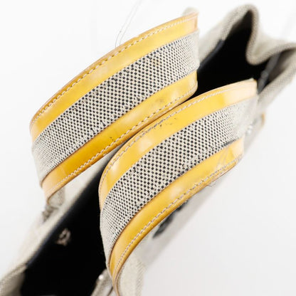 Chanel Camellia NO5 Chocolate Bar Chain Tote Canvas Gray/yellow Ladies Tote Bag