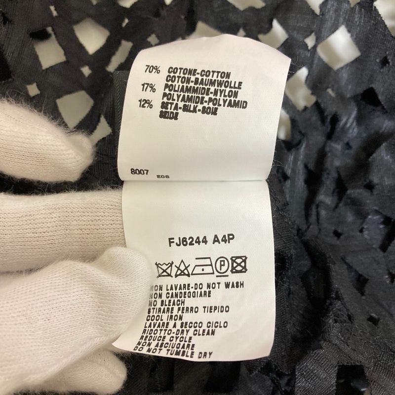 Good Fendi Short Sleeve Cutwork Shirt Blouse Size 40 Black Ladies Used