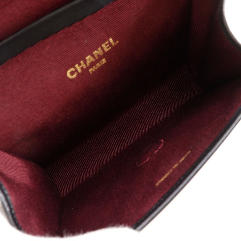 Chanel Matelasse Mini Chain Shoulder C00060 Lambskin Black Ladies Shoulder Bag