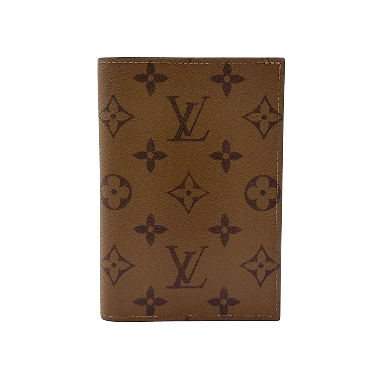 Louis Vuitton Couverture Passport Monogram Reverse Leather Black Light Brown