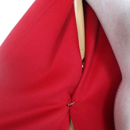 Hermes 21-22aw Leather Belted 100% Cashmere Poncho/cape Coat Red 36 With