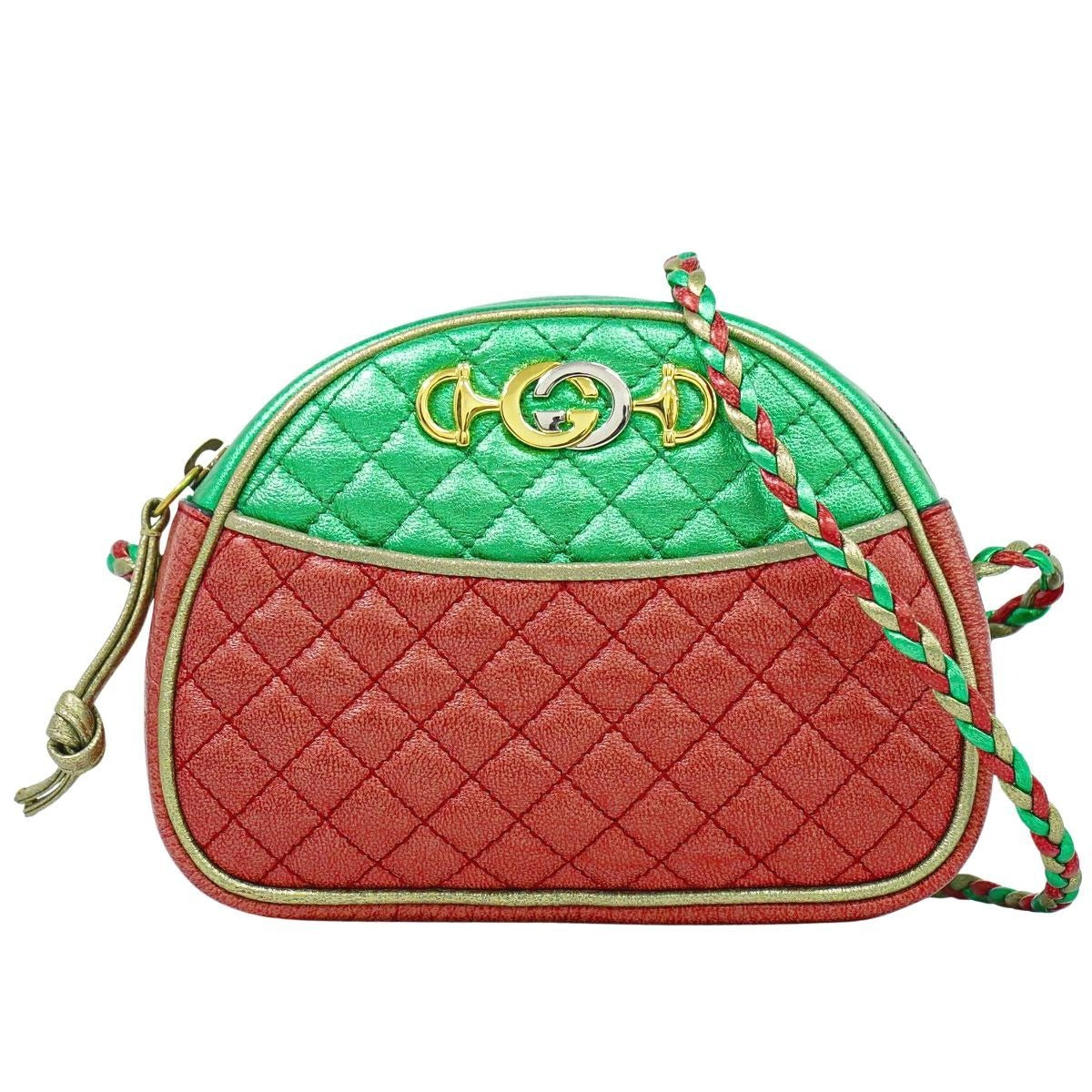 Gucci Laminate Leather Shoulder Bag Pochette Outside Multicolor