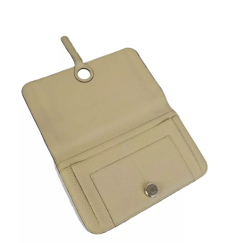 Hermes Dogon GM Togo Beige Silver Hardware Engraved □L (2008) Long Wallet