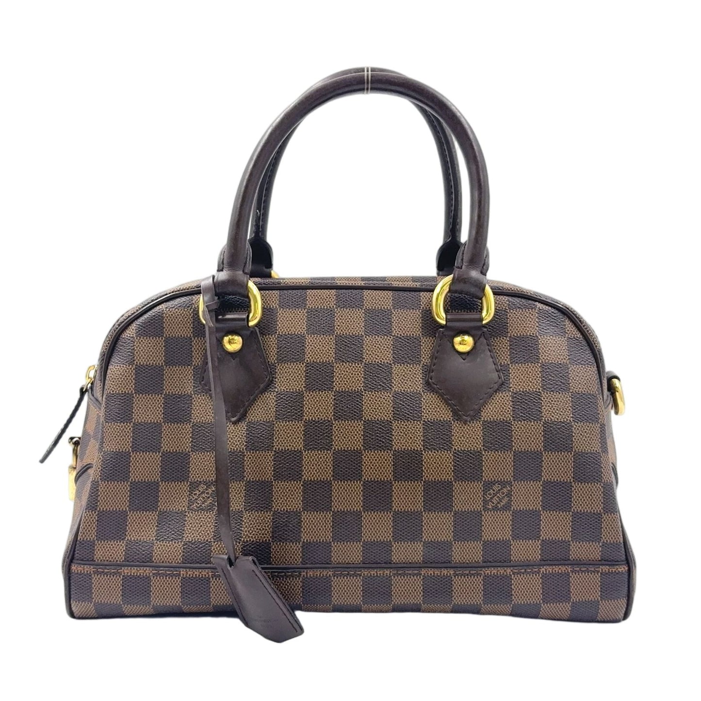 Louis Vuitton Duomo Damier Ebene Leather Brown Handbag Gold