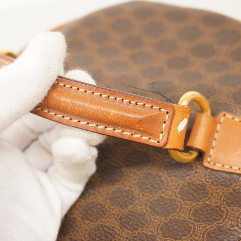 Celine Vanity Bag Macadam PVC Brown Gold Hardware Women