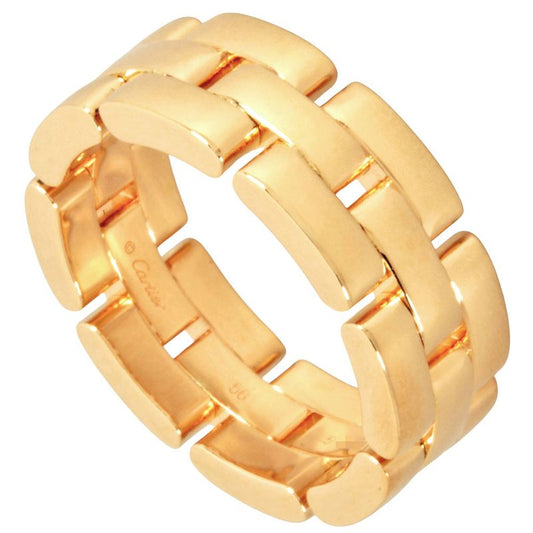 Cartier Maillon Panthère Ring #56 18K Yellow Gold 145g 3 Rows Yellow Gold Ladies