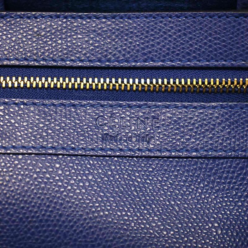 Celine Vertical Cabas Small Bicolor 2-Way Tote Bag Blue and Camel